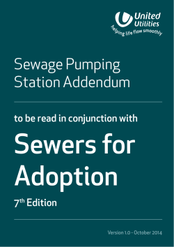 United Utilities Pumping Stations Addendum document