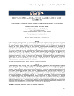 electrochemical oxidation of glycerol using gold electrode