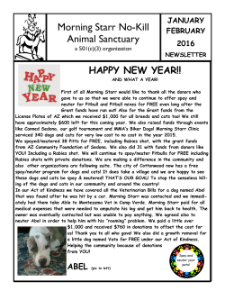 January/February 2016 - Morning Starr Animal Sanctuary