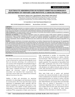 electrolyte abnormalities in patients admitted in