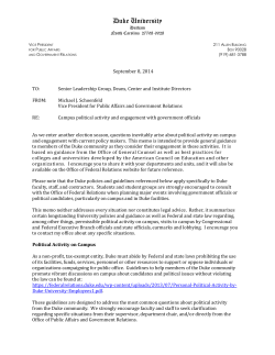 Memo Regarding Campus Political Activity