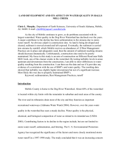 LAND DEVELOPMENT AND ITS AFFECT ON WATER QUALITY IN