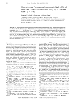 (y ) 1-4) and Fe2Oy- (y ) 1-5 - Chemistry Department at Brown