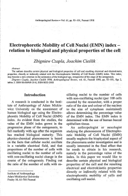 Electrophoretic Mobility of Cell Nuclei (EMN) index &mdash; relation to