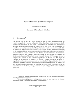Aspect and Adverbial Quantification in Spanish Paula