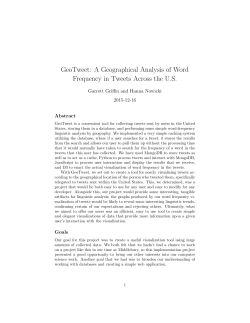 GeoTweet: A Geographical Analysis of Word Frequency in Tweets