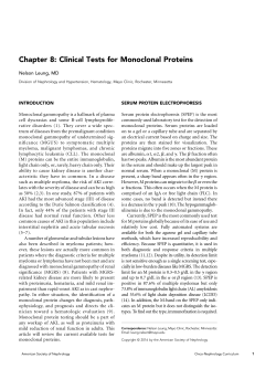 Chapter 8: Clinical Tests for Monoclonal Proteins