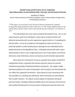 Donald Trump and the Future of US Leadership: Some Observations