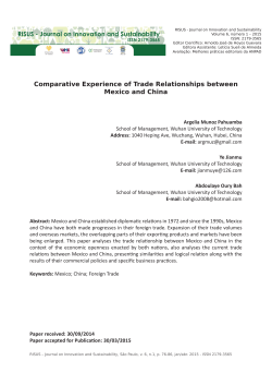 Comparative Experience of Trade Relationships between Mexico