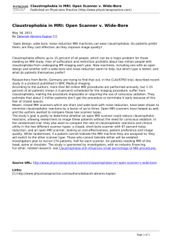 Claustrophobia in MRI: Open Scanner v. Wide-Bore