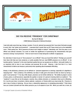 DID YOU RECEIVE &ldquo;PRESENCE&rdquo; FOR CHRISTMAS?