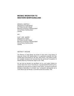 micmac migration to western newfoundland