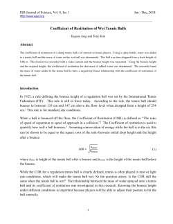 CoR of Wet Tennis Ball - International Scholastic Journal of Science