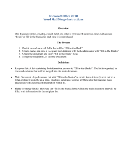 Microsoft Office 2010 Word Mail Merge Instructions