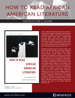 Levy-Hussen_How to Read African American Literature.indd