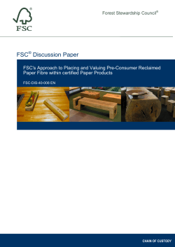 FSC Discussion Paper - FSC International