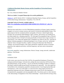 A Splintered Heartland: Russia, Europe, and the Geopolitics of