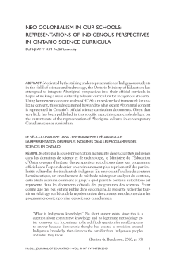 neo-colonialism in our schools: representations of indigenous