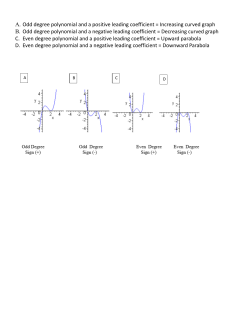 A. Odd degree polynomial and a positive leading coefficient