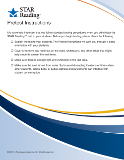 STAR Reading Pre-Test Instructions