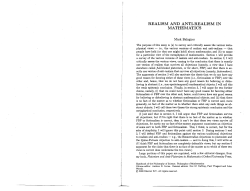 realism and anti-realism in mathematics