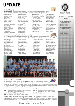 update - St Thomas Aquinas Primary