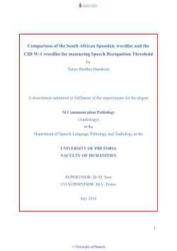Comparison of the South African Spondaic wordlist