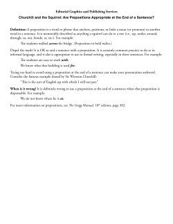 Prepositions at the End of a Sentence