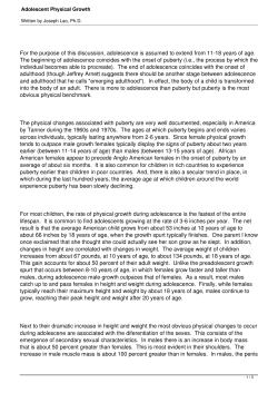 Adolescent Physical Growth