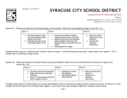 Rubric - The Syracuse City School District