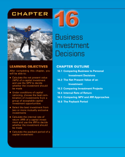 chapter Business Investment Decisions