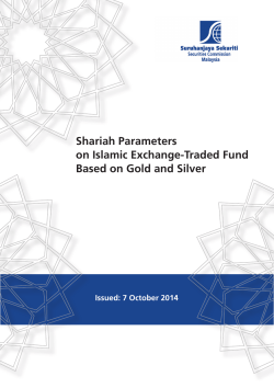 Shariah Parameters - Securities Commission Malaysia