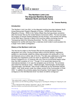 The Northern Limit Line: The Disputed Maritime Boundary Between