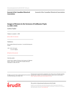 Images of Women in the Sermons of Guillaume Pepin