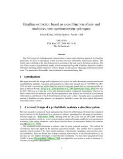 Headline extraction based on a combination of uni