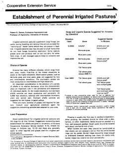 Establishment of Perennial Irrigated Pastures
