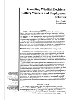 Lottery Winners and Employment Behavior