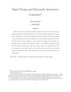 Rigid Pricing and Rationally Inattentive Consumer - Cerge-Ei