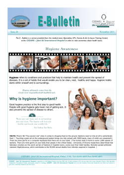 Hygiene Awareness - CEDARS - Jebel Ali International Hospital
