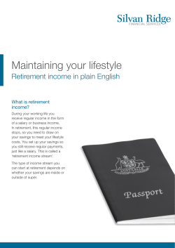 Maintaining your lifestyle - Silvan Ridge Financial Services