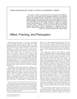 Affect, Framing, and Persuasion