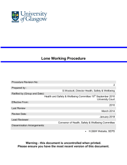 Lone Working Procedure - University of Glasgow