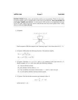 APPM 1340 Exam 3 Fall 2010