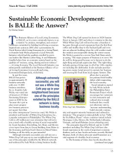 Is BALLE the Answer? - Amazon Web Services