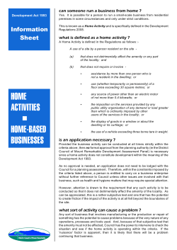 home activities # home-based businesses