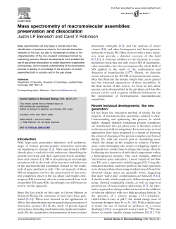 Mass spectrometry of macromolecular assemblies