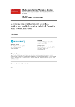 PDF 346k - &Eacute;tudes canadiennes / Canadian Studies