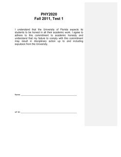 Introduction to the Principles Physics &ndash; Exam 1 w: Solutions