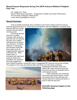 Blood Pressure Responses During The USFS Arduous Wildland