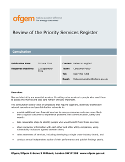 Review of the Priority Services Register